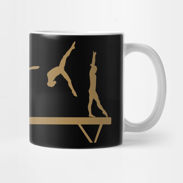 Gymnast Beam Gold Silhouette by FlexiblePeople